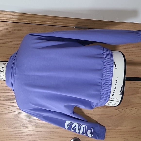 Puma full zip periwinkle logo elastic waist oversized sweatshirt - Picture 2 of 2